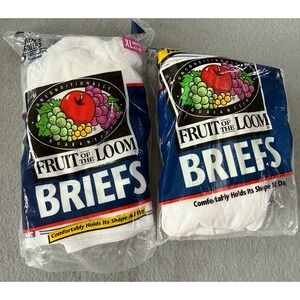 New VTG 1996 Fruit of the Loom FTL White Briefs XL (42-44) 2-3 Packs NOS